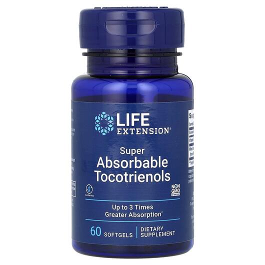 Основне фото товара Super Absorbable Tocotrienols, Супер Токотрієноли, 60 капсул