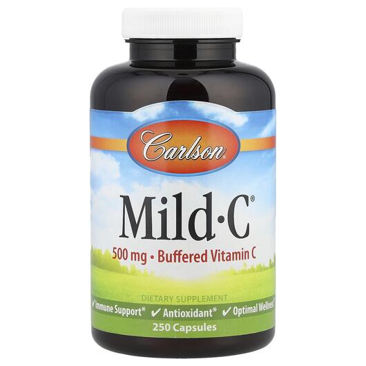 Основне фото товара Mild-C 500 mg, Буферизований вітамін С 500 мг, 250 капсул
