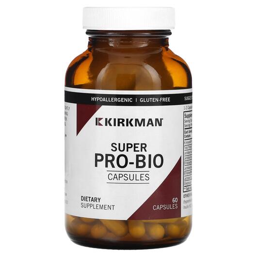 Основне фото товара Kirkman, Super Pro-Bio 75 Billion CFUs, Пробіотики, 60 капсул