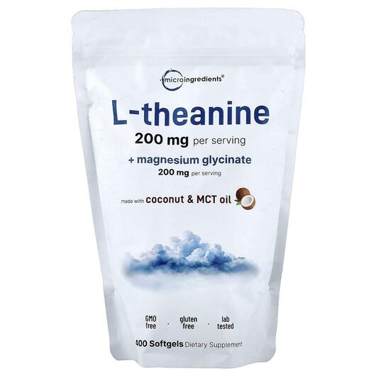 Основне фото товара L-Theanine + Magnesium Glycinate, Теанін та Гліцинат магнію, 400 