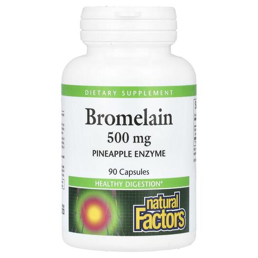 Основне фото товара Natural Factors, Bromelain 500 mg 90, Бромелайн, 90 капсул