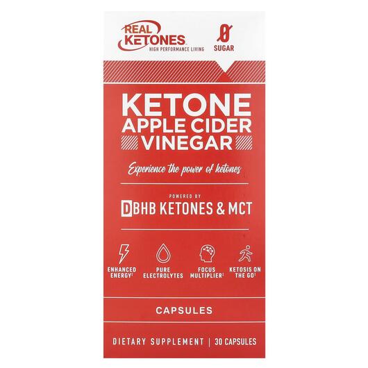 Основне фото товара Ketone Apple Cider Vinegar, Яблучний оцет, 30 капсул