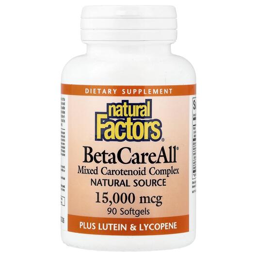 Основне фото товара BetaCareAll Plus Lutein & Lycopene 25000 IU, Лютеїн, 90 капсу