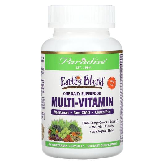 Основне фото товара Earth's Blend One Daily Superfood Multivitamin, Суперфуд, 60