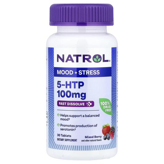 Основне фото товара 5-HTP Fast Dissolve Extra Strength, 5-гідрокситриптофан, 30 табле