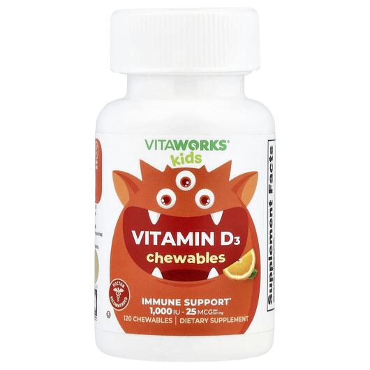 Основное фото товара VitaWorks, Витамин D, Kids Vitamin D3 Orange, 120 таблеток