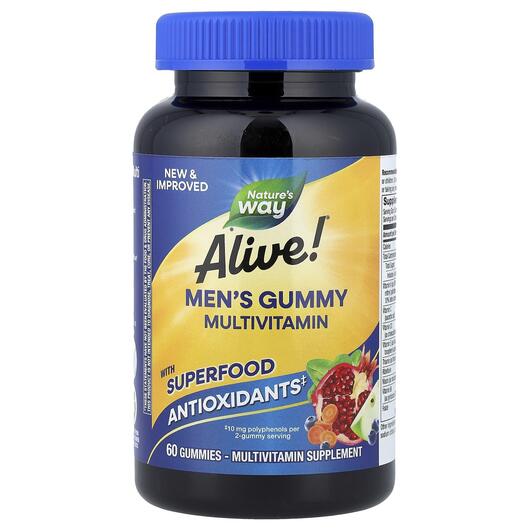 Основне фото товара Nature's Way, Alive! Men's Gummy, Жувальні вітаміни, 60