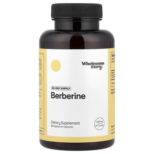 Основне фото товара Wholesome Story, Berberine 1500 mg, Берберин, 90 капсул