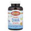 Фото товару Kids Chewable DHA Bursting Orange Flavor, ДГК, 120 гелі капсул