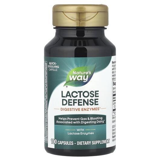 Основне фото товара Nature's Way, Lactase Formula, Фермент Лактаза, 100 капсул