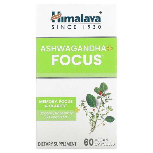 Основне фото товара Himalaya, Ashwagandha + Focus, Ашваганда, 60 капсул