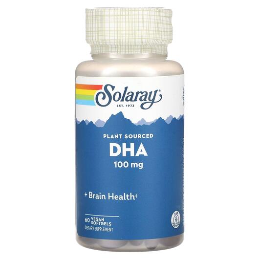 Основне фото товара Solaray, DHA Plant Sourced 100 mg, ДГК, 60 капсул