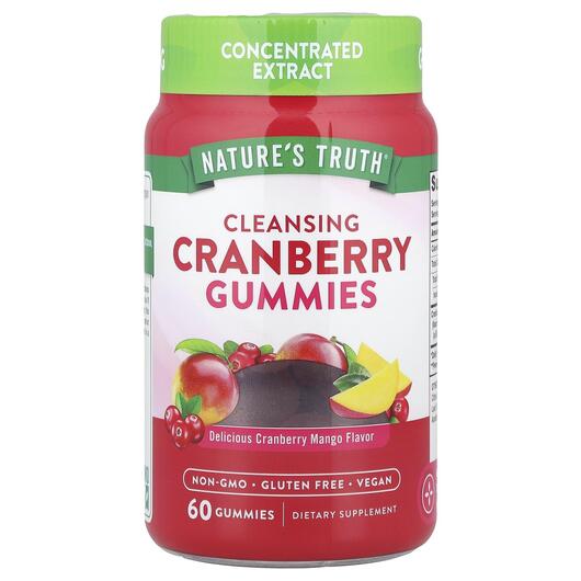 Основне фото товара Cleansing Cranberry Gummies, Журавлина, 60 цукерок