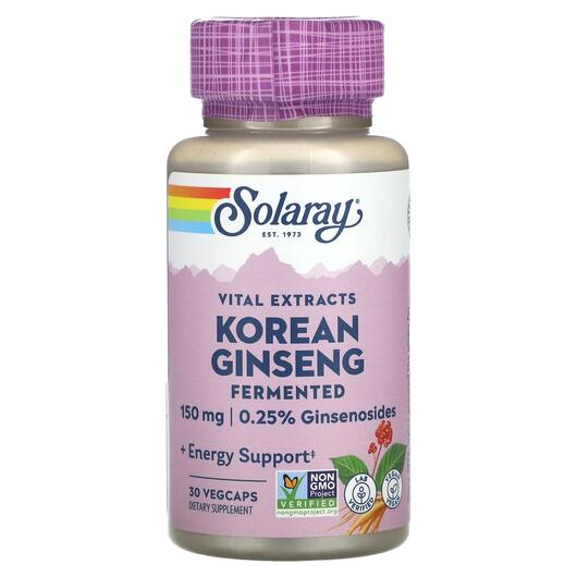 Основне фото товара Vital Extracts Fermented Korean Ginseng, Женьшень звичайний, 30 к