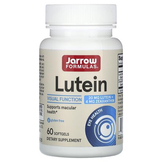 Основне фото товара Jarrow Formulas, Lutein 20 mg, Лютеин 20 мг, 60 капсул