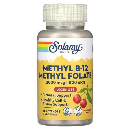 Основне фото товара Methyl B-12 Methyl Folate, Метил B-12 Метілфолат, 60 льодяників