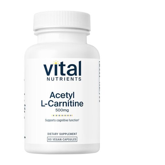 Основне фото товара Vital Nutrients, Acetyl L-Carnitine 500 mg, L-Карнітин, 60 капсул