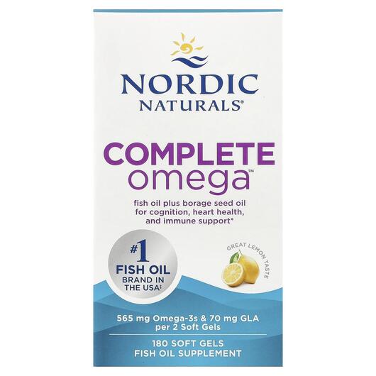 Основне фото товара Nordic Naturals, Complete Omega, Омега 1000 мг, 180 капсул