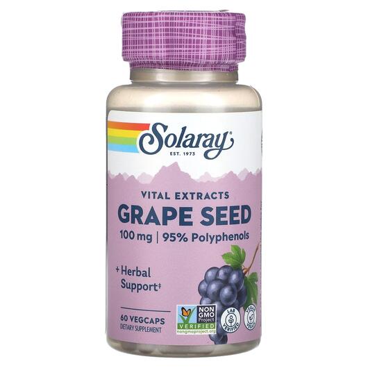 Основне фото товара Vital Extracts Grape Seed, Екстракт виноградних кісточок, 60 капс