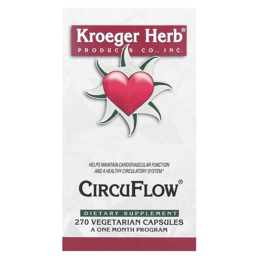 Основне фото товара Kroeger Herb, Co CircuFlow, Кардіо комплекс, 270 капсул