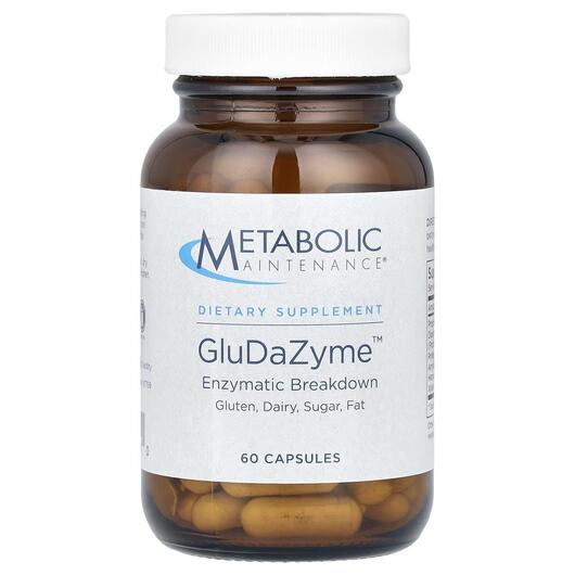 Основне фото товара Metabolic Maintenance, GluDaZyme 500 mg, Ферменти, 60 капсул