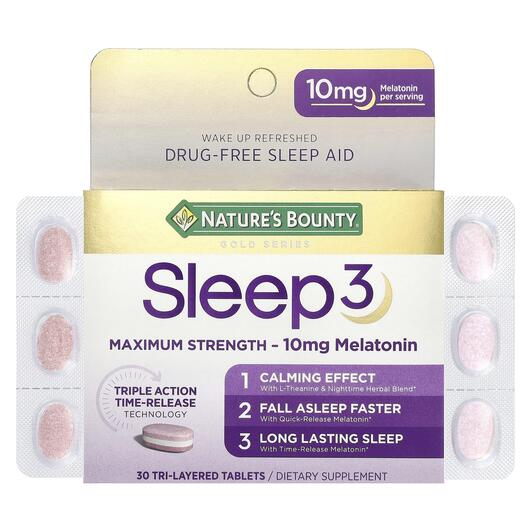 Основне фото товара Sleep3 Maximum Strength, Підтримка здорового сну, 30 таблеток