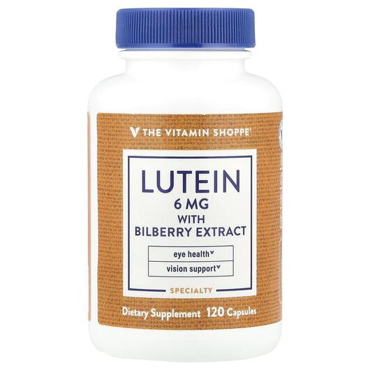 Основне фото товара Lutein With Bilberry Extract, Лютеїн, 120 капсул