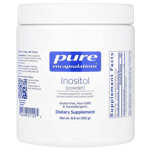 Основне фото товара Pure Encapsulations, Inositol Powder, Вітамін B8 Інозитол, 250 г