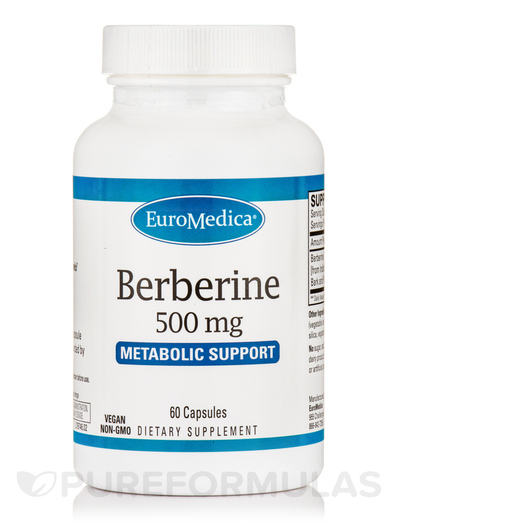 Основне фото товара EuroMedica, Berberine 500 mg, Берберин, 60 капсул