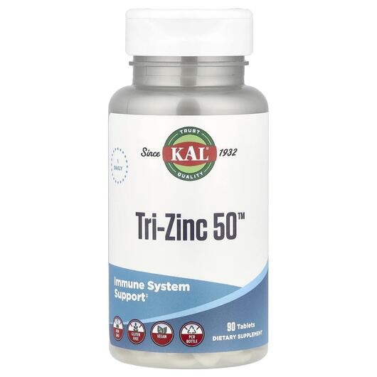 Основне фото товара KAL, Tri-Zinc 50, Цинк, 50 таблеток