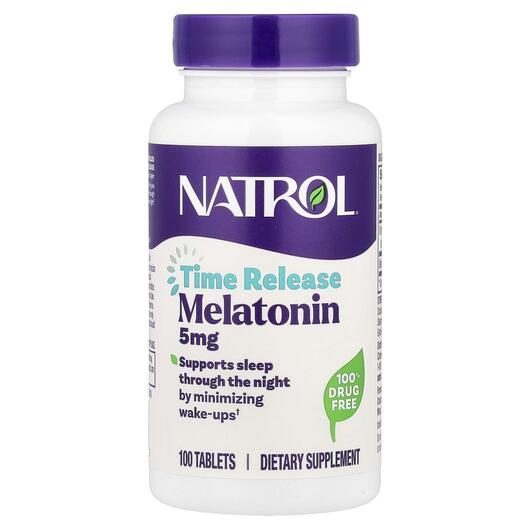 Основне фото товара Melatonin Time Release Extra Strength 5 mg, Мелатонін, 100 таблет