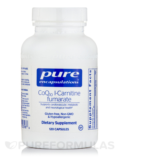 Основне фото товара CoQ10 L-Carnitine Fumarate, L-Карнітин, 120 капсул