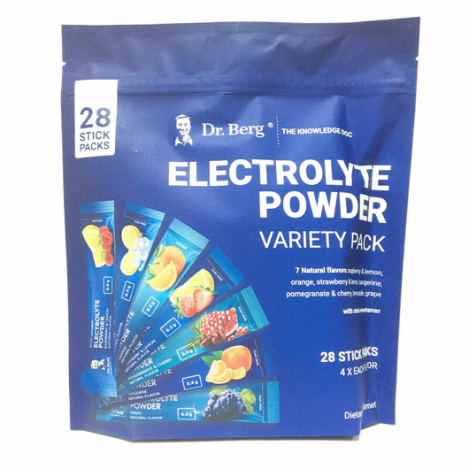 Основное фото товара Dr. Berg, Электролиты, Electrolyte Powder Variety Pack, 28 Стиков