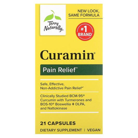 Основне фото товара Terry Naturally, Curamin Pain Relief, Куркумін, 21 капсул