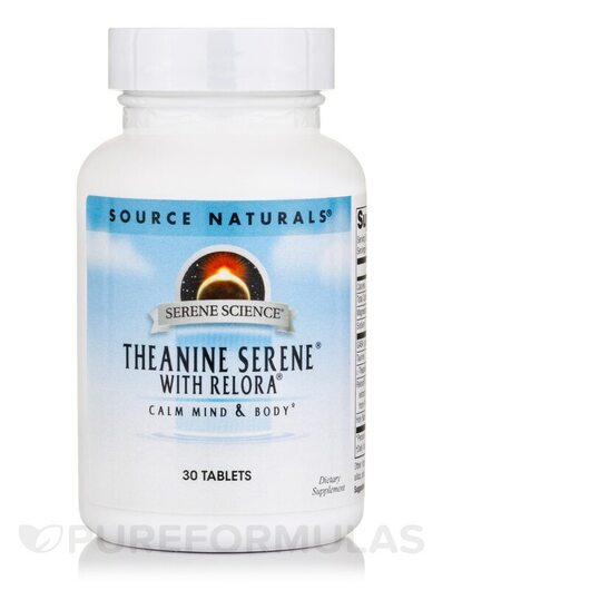 Основне фото товара Serene Science Theanine Serene with Relora, L-Теанін, 30 таблеток