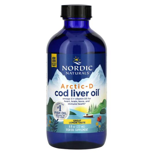 Основне фото товара Nordic Naturals, Arctic-D, Олія печінки тріски, 237 мл