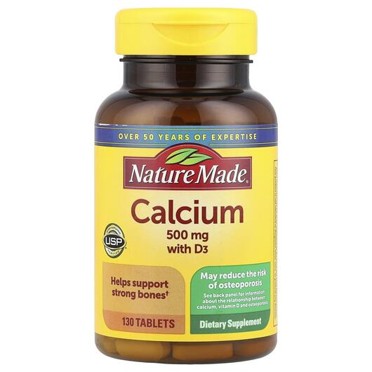 Основне фото товара Nature Made, Calcium with D3, Кальцій, 130 таблеток