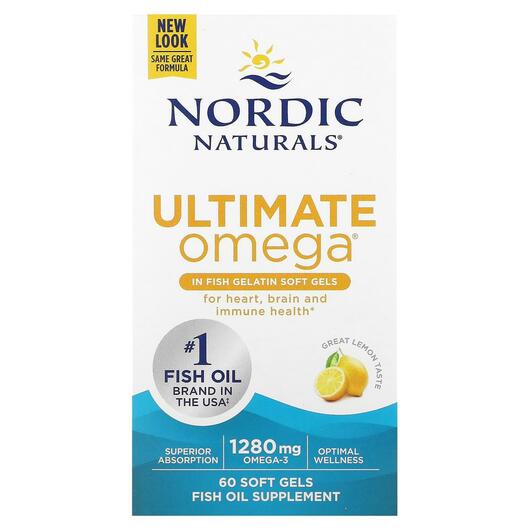 Основне фото товара Nordic Naturals, Ultimate Omega 1000 mg, Омега 3, 60 капсул