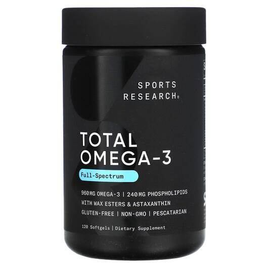 Основне фото товара Sports Research, Total Omega-3, Омега 3, 120 капсул