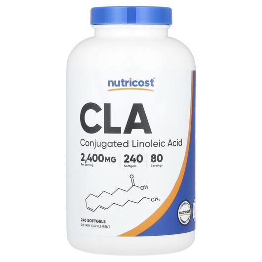 Основне фото товара Nutricost, CLA 2400 mg, Лінолева кислота, 240 капсул