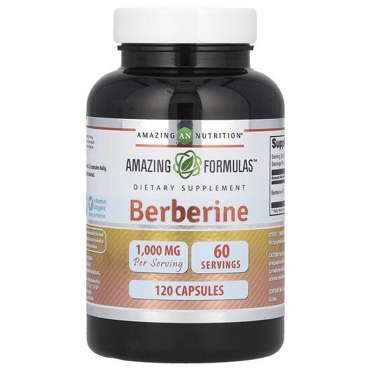 Основне фото товара Amazing Nutrition, Berberine 500 mg, Берберин, 120 капсул