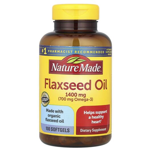 Основное фото товара Nature Made, Льняное Масло, Flaxseed Oil, 100 капсул