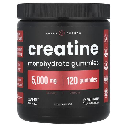 Основне фото товара Creatine Monohydrate Gummies Watermelon 5000, Креатин, 120 таблет