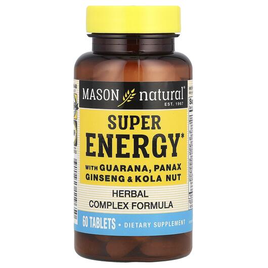 Основне фото товара Super Energy with Guarana Panax Ginseng, Гуарана Екстракт, 60 таб