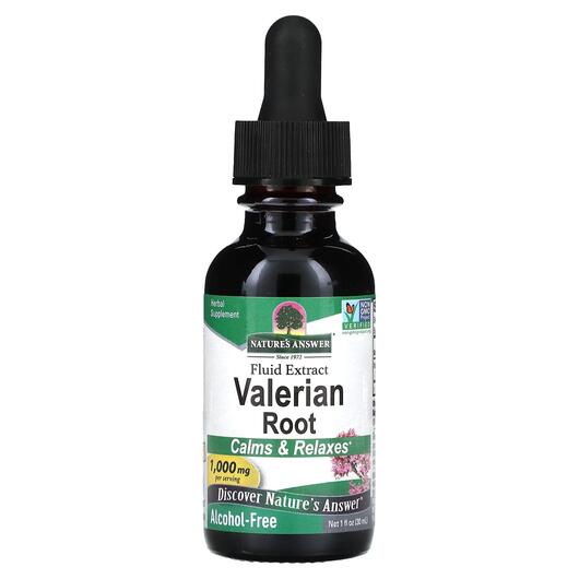 Основне фото товара Valerian Root Alcohol Free 1000 mg, Валеріана, 30 мл