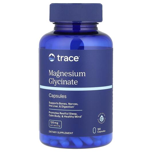 Основне фото товара Trace, Magnesium Glycinate 120 mg, Гліцинат магнію, 180 капсул