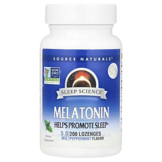 Основне фото товара Melatonin 5 mg Peppermint Flavored Sublingual, Мелатонін, 200 таб