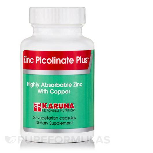 Основне фото товара Karuna Health, Zinc Picolinate Plus, Цинк Піколінат, 60 капсул