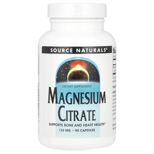 Основне фото товара Source Naturals, Magnesium Citrate 133 mg, Магній, 90 капсул