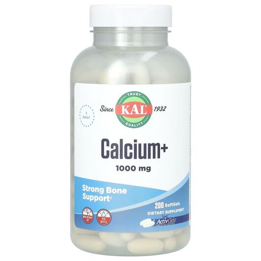 Основне фото товара KAL, Calcium+ 1000 mg, Кальцій, 200 капсул